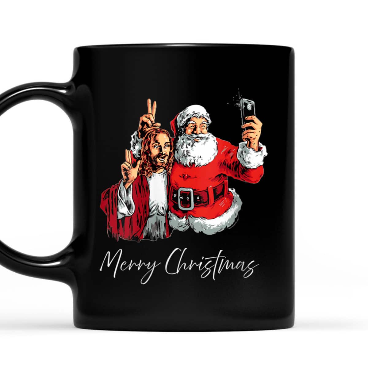 Merry Christmas Santa Claus Jesus God Selfie Xmas Christian T-Shirt Merry Christmas Santa Claus Jesus God Selfie Xmas Christian T-Shirt