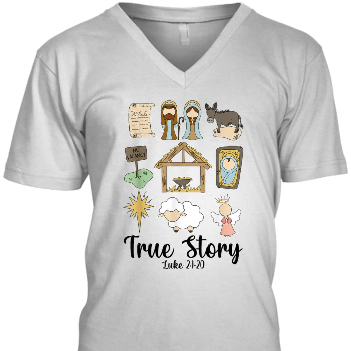 True Xmas Story Nativity Christmas Christian Jesus Bible Verse Luke 21:20 T-Shirt True Xmas Story Nativity Christmas Christian Jesus Bible Verse Luke 21:20 T-Shirt