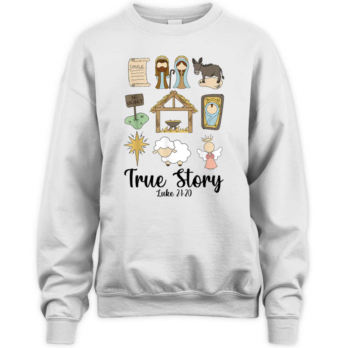 True Xmas Story Nativity Christmas Christian Jesus Bible Verse Luke 21:20 T-Shirt True Xmas Story Nativity Christmas Christian Jesus Bible Verse Luke 21:20 T-Shirt