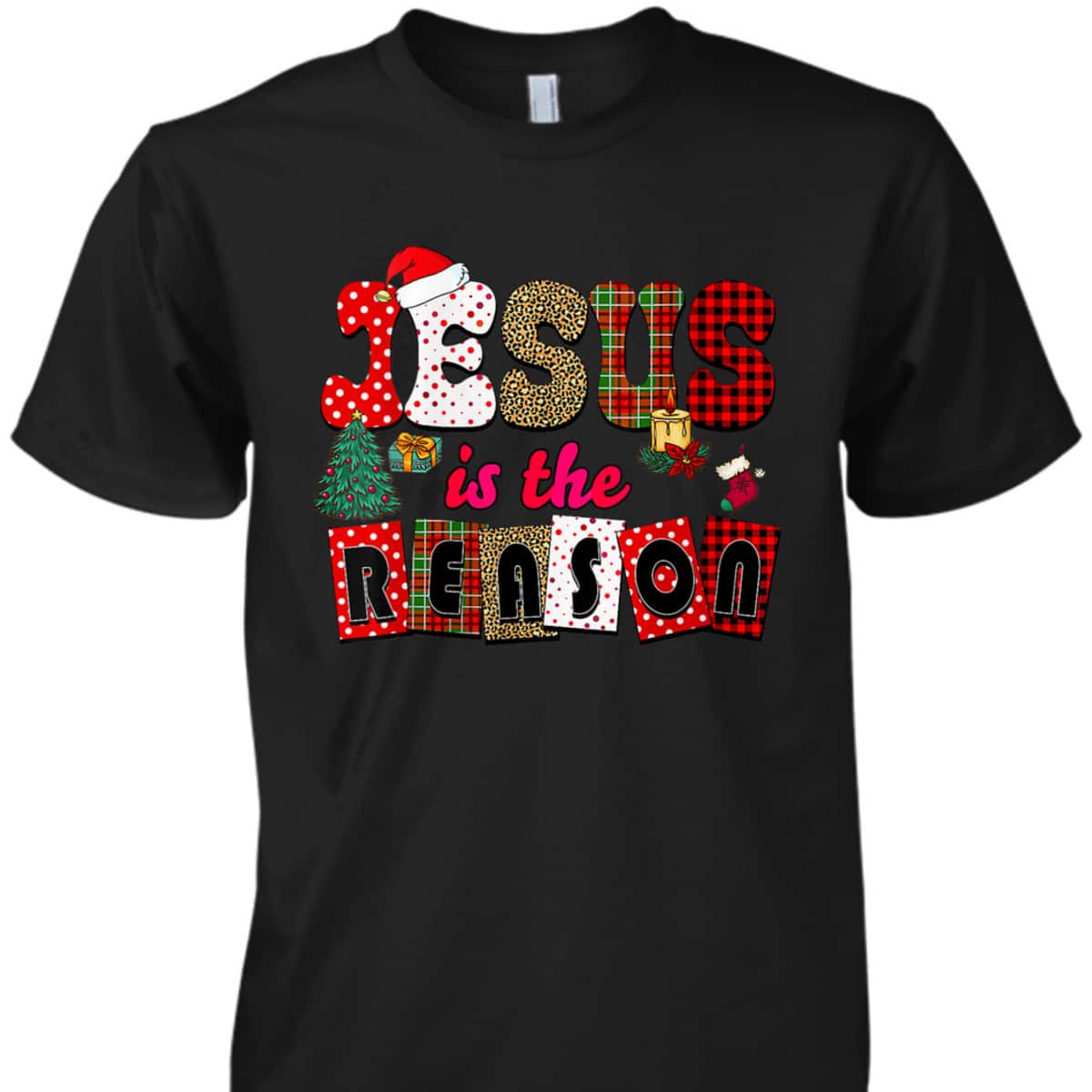 Merry Christmas Jesus The Reason Christian Faith Xmas Tree T-Shirt Merry Christmas Jesus The Reason Christian Faith Xmas Tree T-Shirt