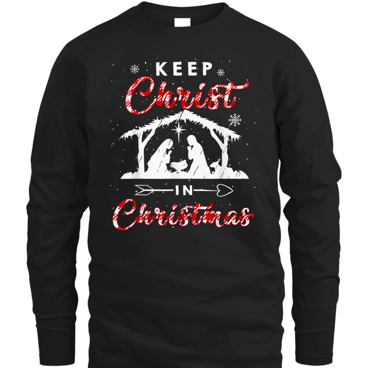 Keep Christ In Christmas Red Plaid Christian Love Xmas T-Shirt