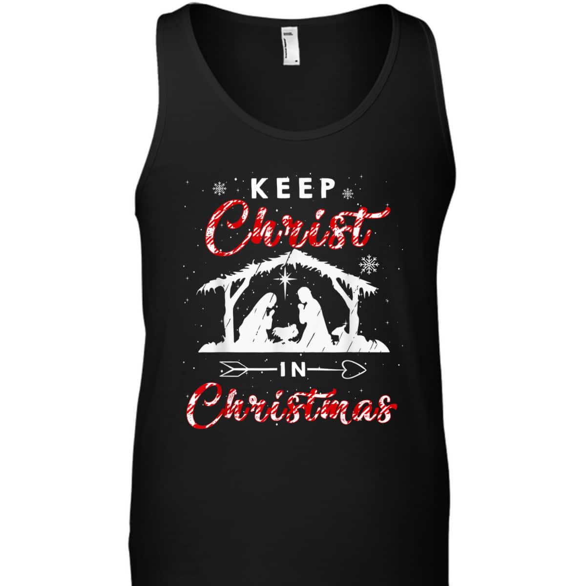 Keep Christ In Christmas Red Plaid Christian Love Xmas T-Shirt