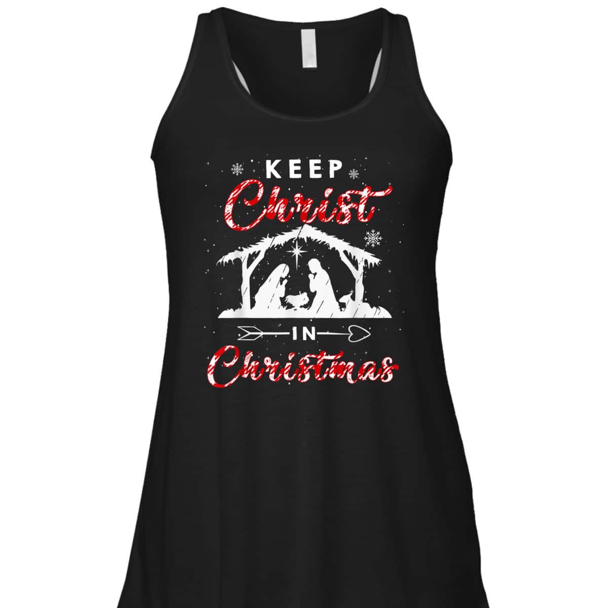 Keep Christ In Christmas Red Plaid Christian Love Xmas T-Shirt