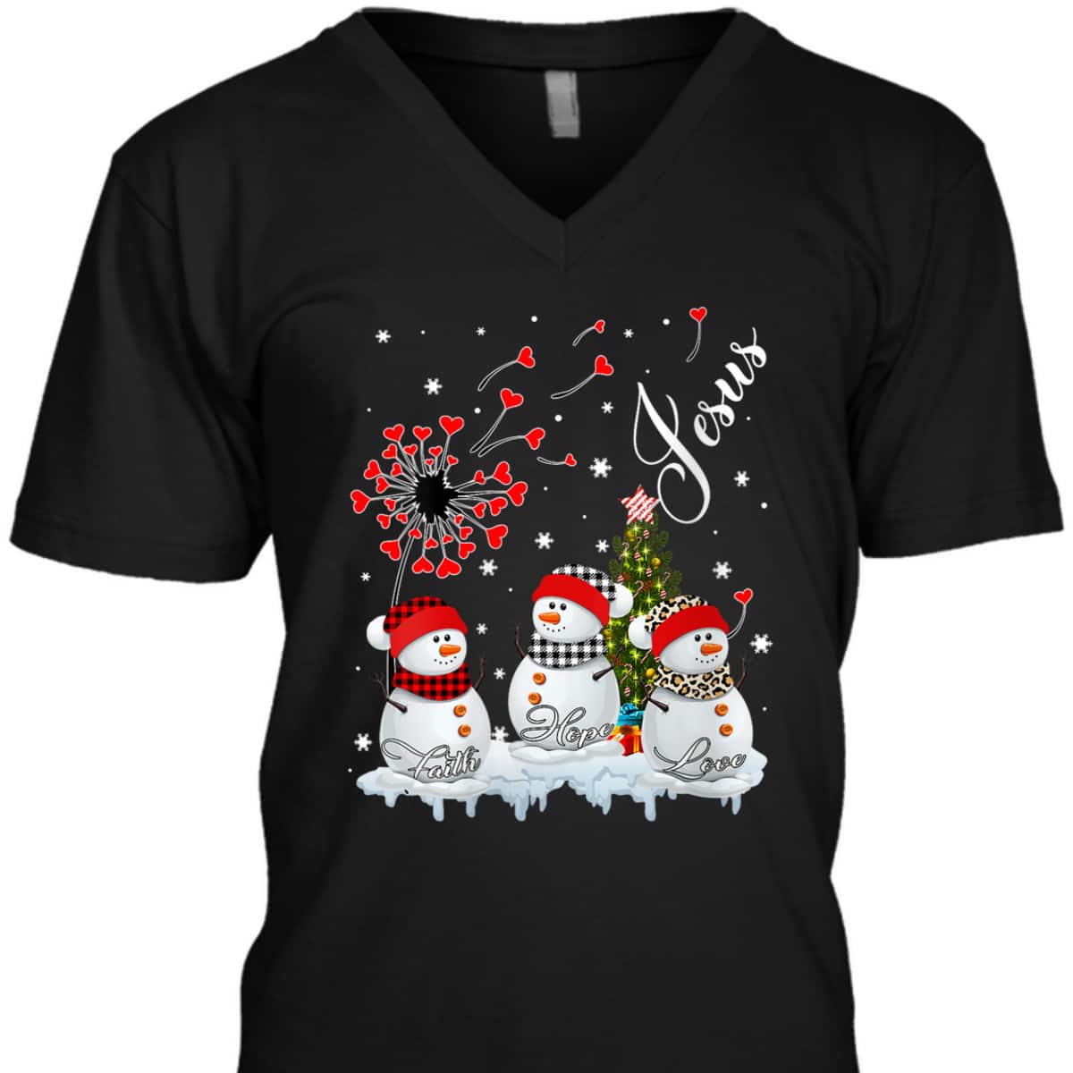Merry Christmas Faith Hope Love Snowman Christian Cross Xmas T-Shirt Merry Christmas Faith Hope Love Snowman Christian Cross Xmas T-Shirt