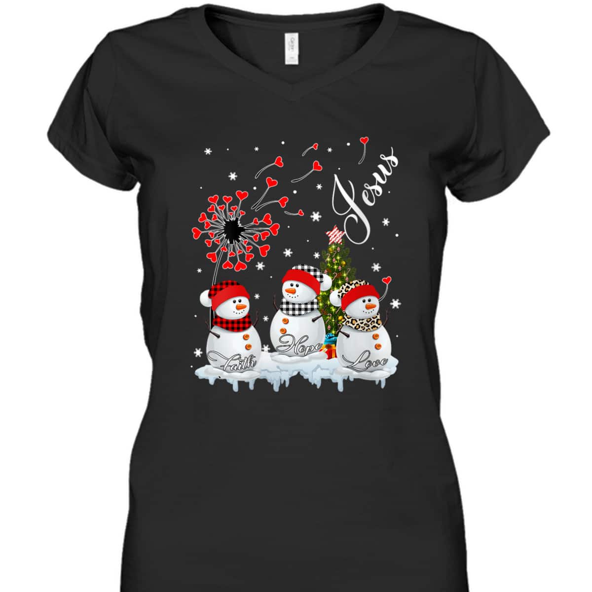 Merry Christmas Faith Hope Love Snowman Christian Cross Xmas T-Shirt Merry Christmas Faith Hope Love Snowman Christian Cross Xmas T-Shirt