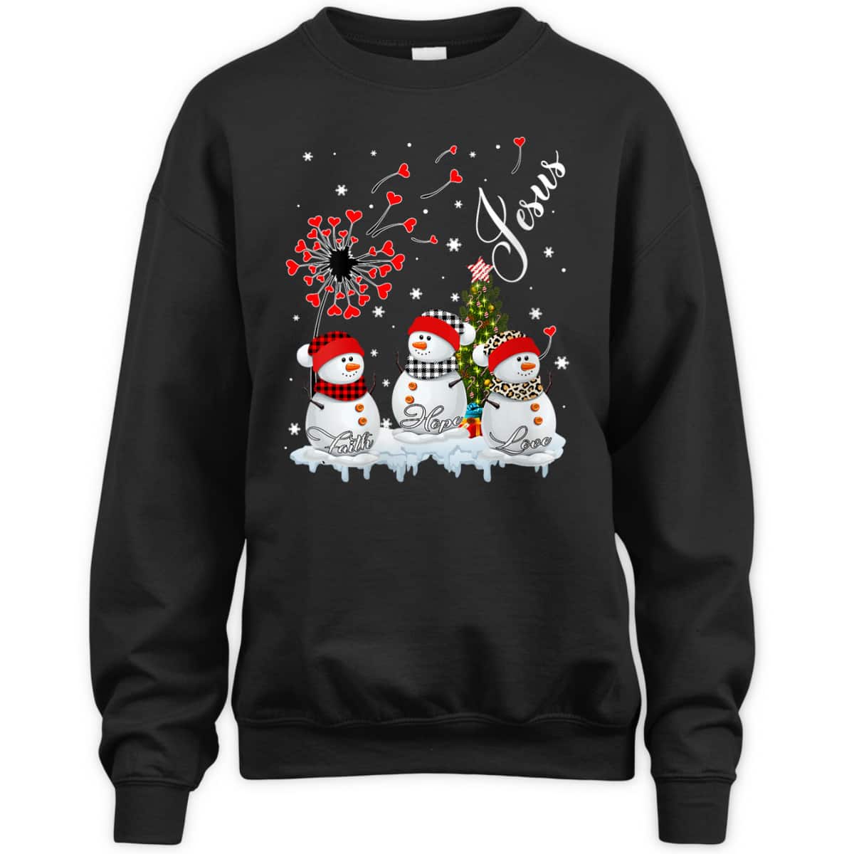 Merry Christmas Faith Hope Love Snowman Christian Cross Xmas T-Shirt Merry Christmas Faith Hope Love Snowman Christian Cross Xmas T-Shirt