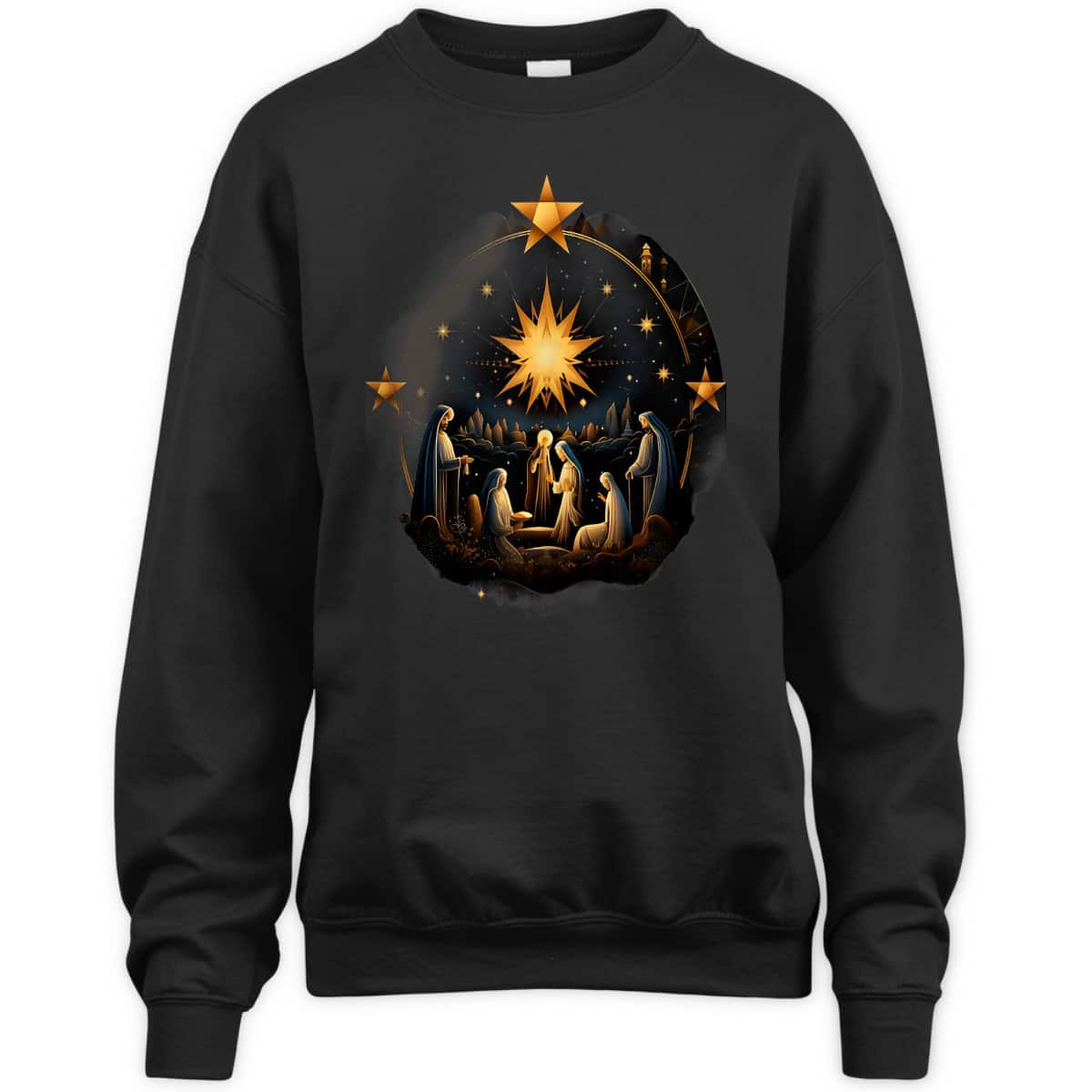 Christmas Birth Of Jesus Nativity Scene Star Christian X-Mas T-Shirt