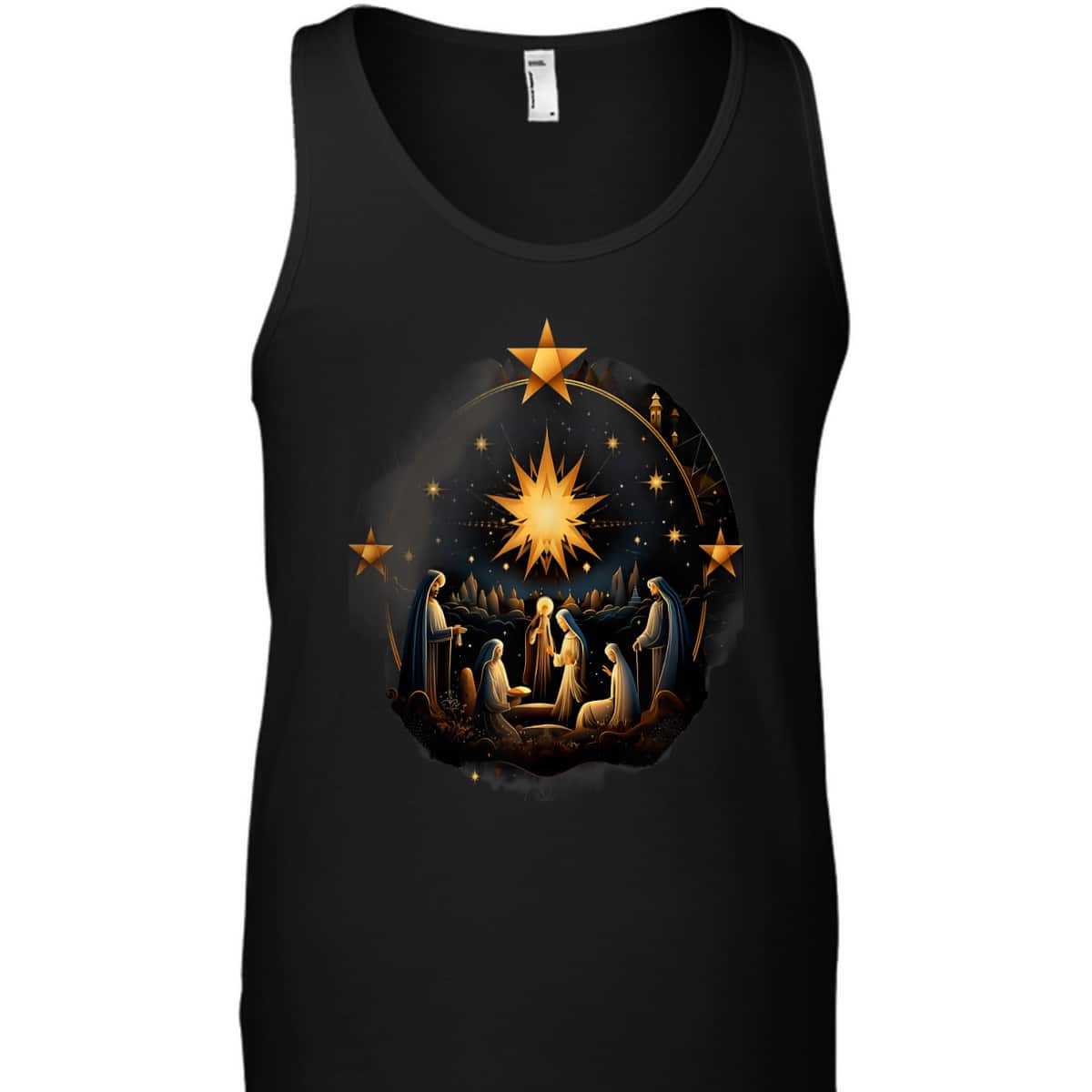 Christmas Birth Of Jesus Nativity Scene Star Christian X-Mas T-Shirt