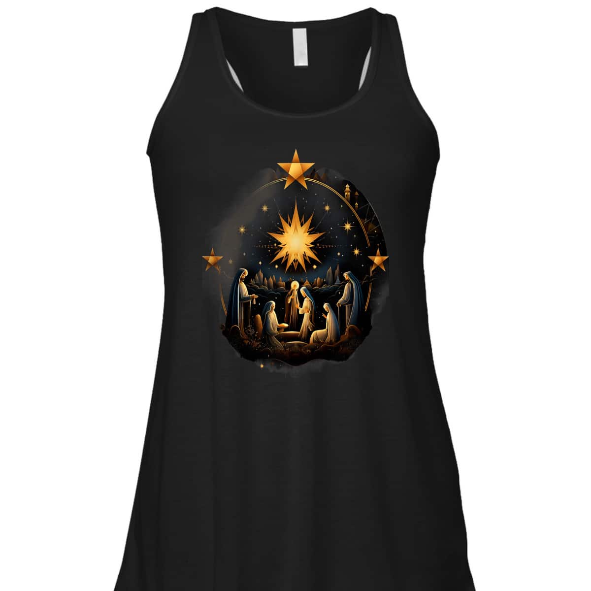 Christmas Birth Of Jesus Nativity Scene Star Christian X-Mas T-Shirt