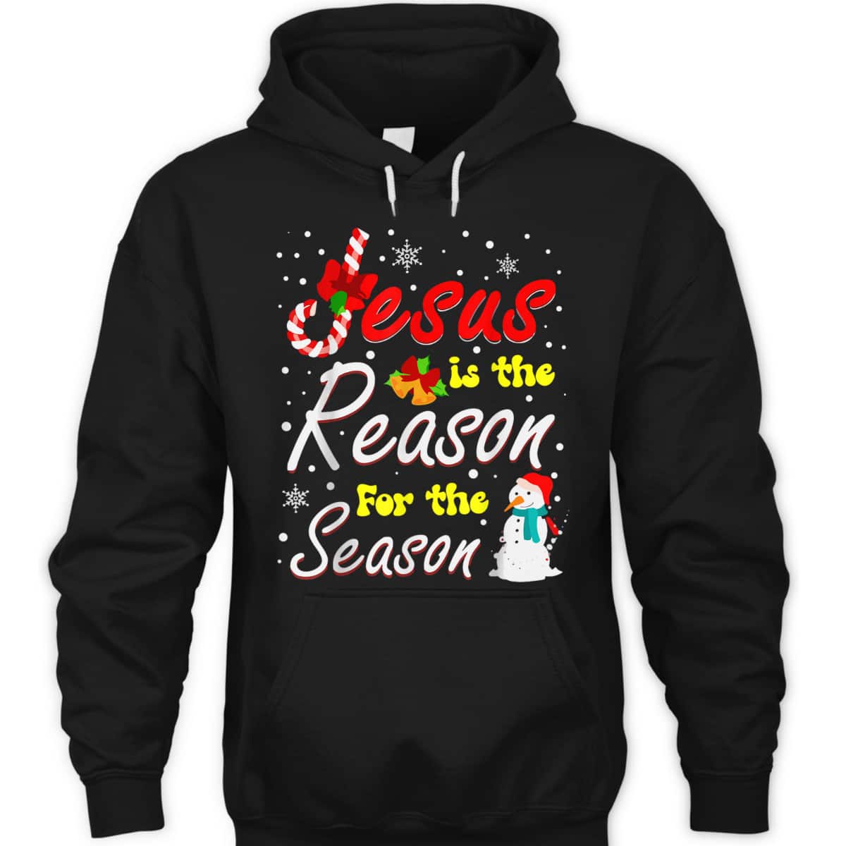 Christian Jesus The Reason Xmas Holiday Season Christmas Snowman T-Shirt