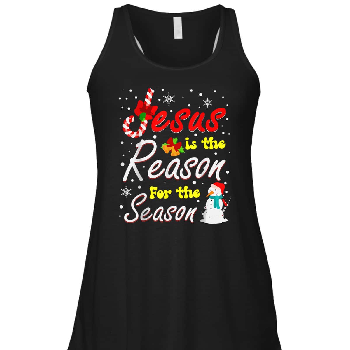 Christian Jesus The Reason Xmas Holiday Season Christmas Snowman T-Shirt