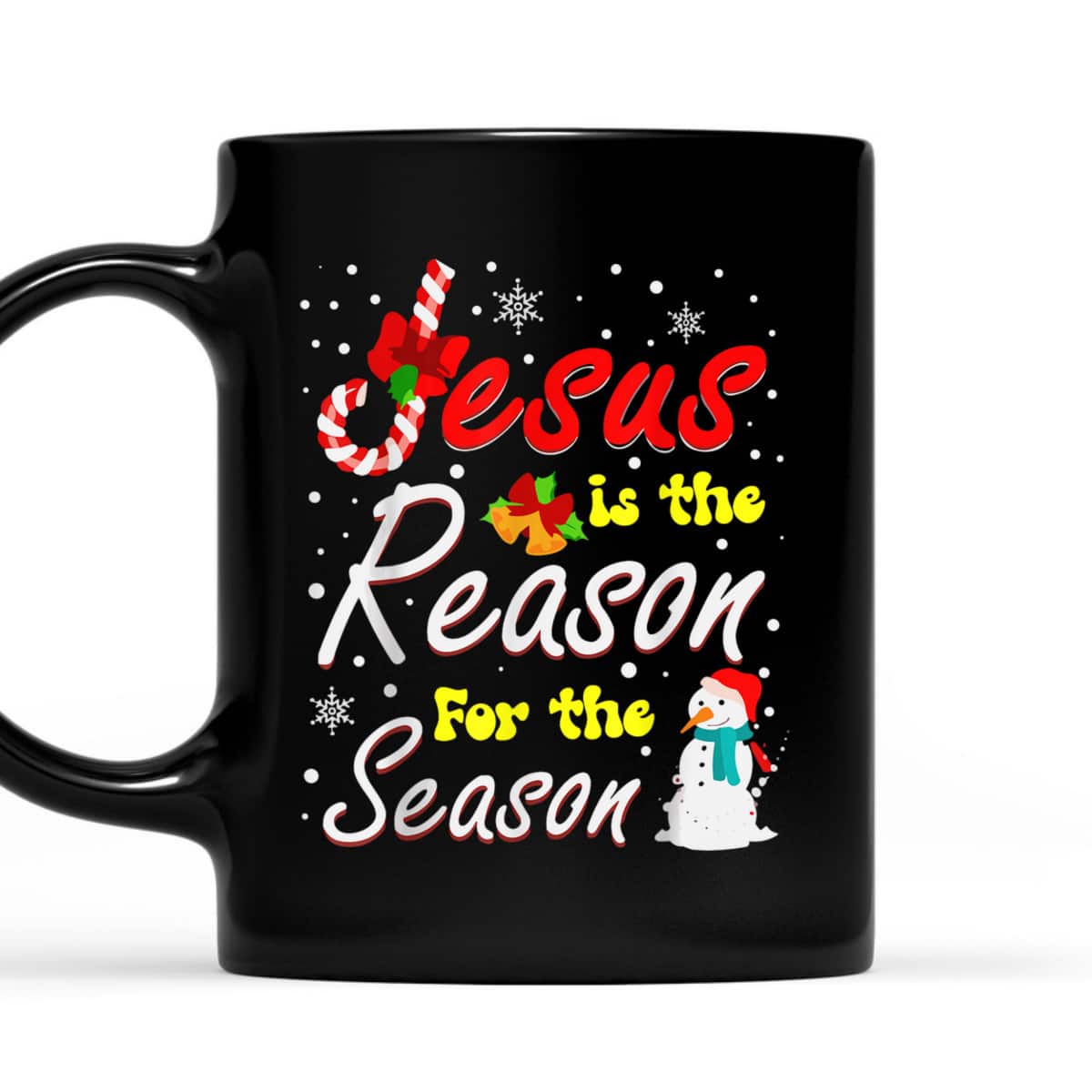 Christian Jesus The Reason Xmas Holiday Season Christmas Snowman T-Shirt