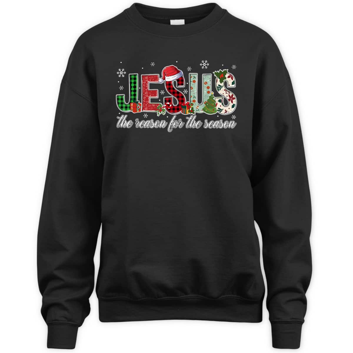 Christian Jesus The Reason Xmas Holiday Season Christmas Snowflake T-Shirt