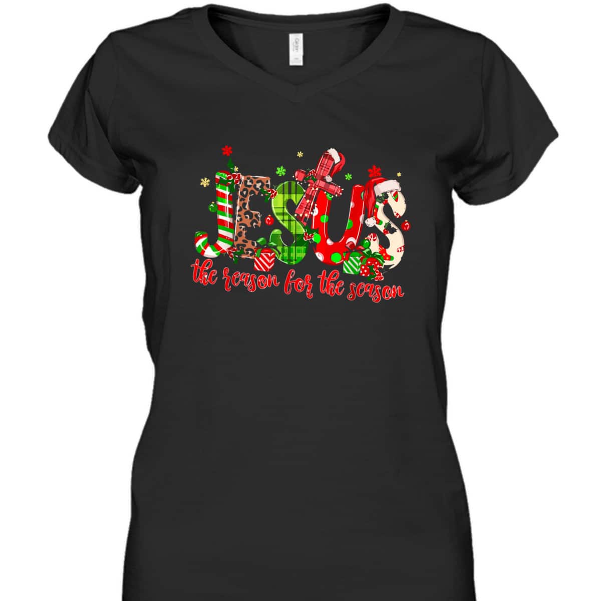 Christian Jesus The Reason Xmas Holiday Season Christmas Cross T-Shirt