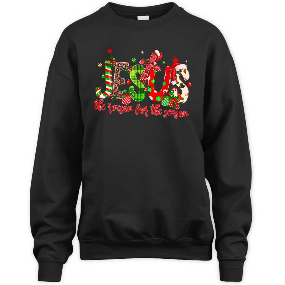 Christian Jesus The Reason Xmas Holiday Season Christmas Cross T-Shirt