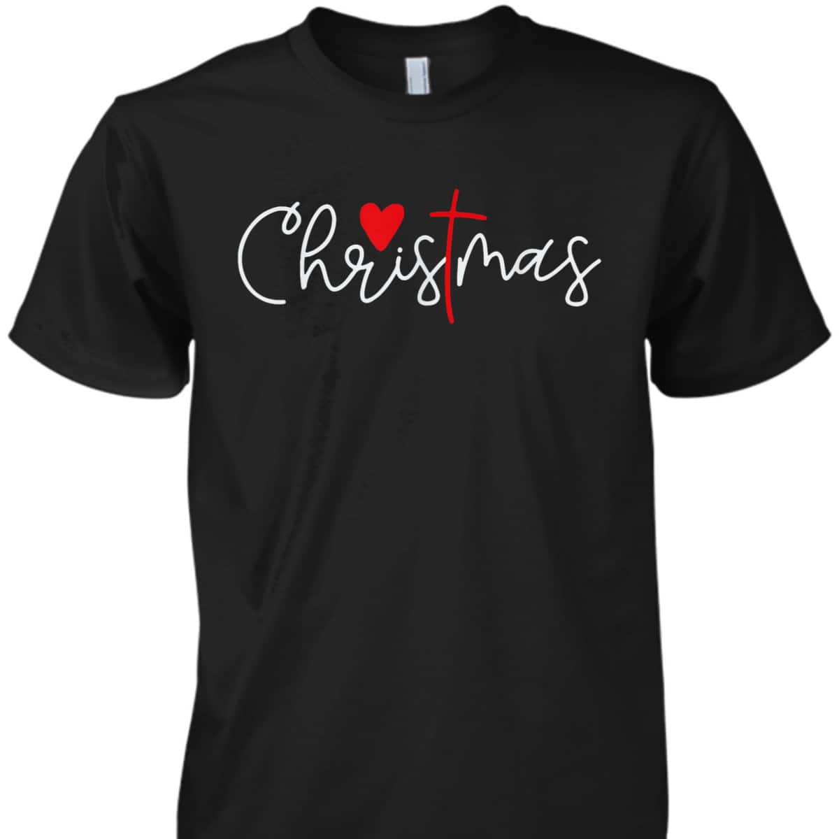 Cross Christmas Cute X Mas Pajama Christian Jesus Faith T-Shirt