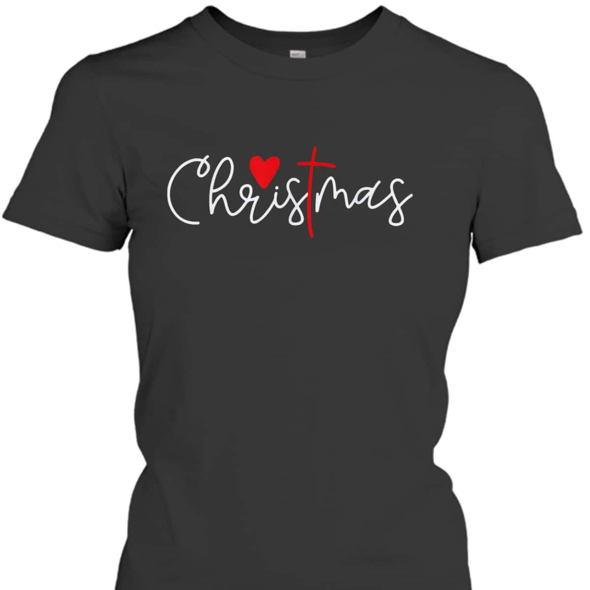 Cross Christmas Cute X Mas Pajama Christian Jesus Faith T-Shirt