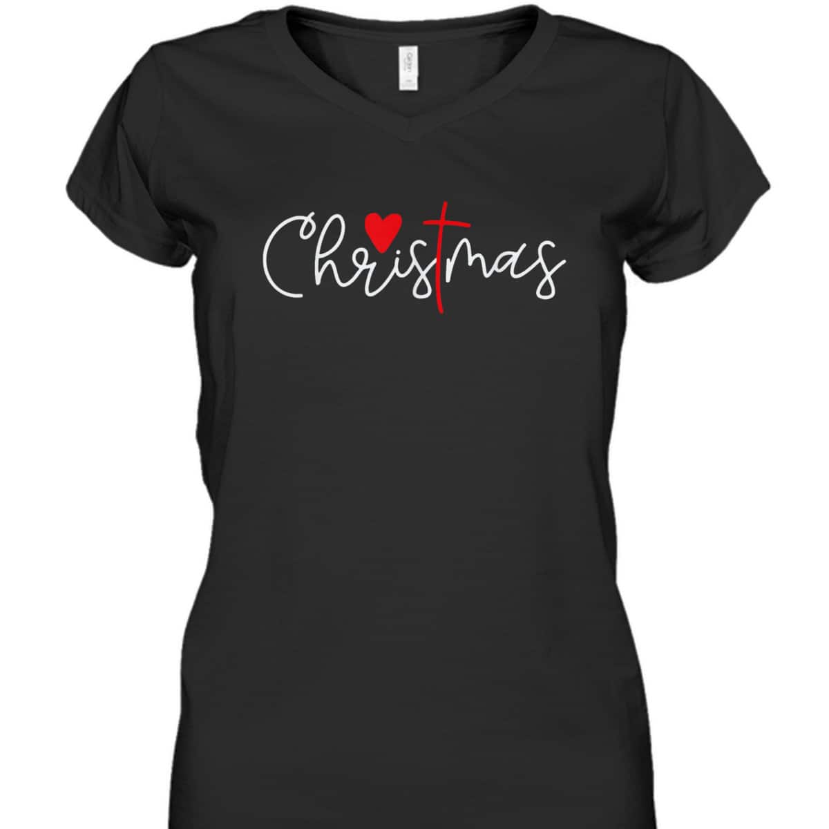 Cross Christmas Cute X Mas Pajama Christian Jesus Faith T-Shirt