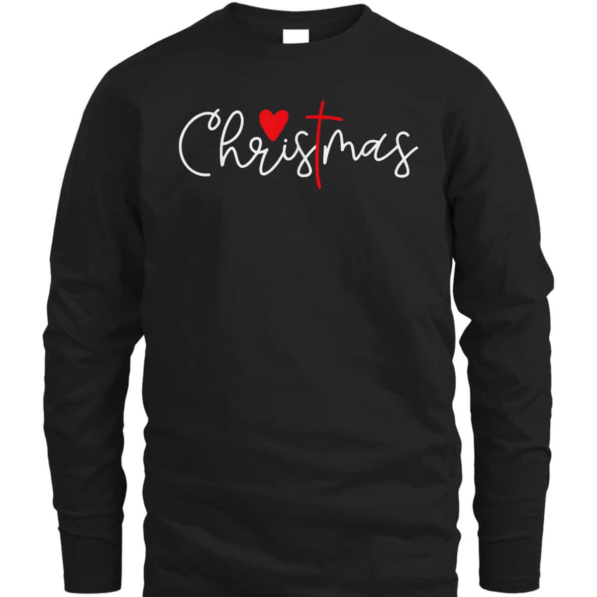 Cross Christmas Cute X Mas Pajama Christian Jesus Faith T-Shirt