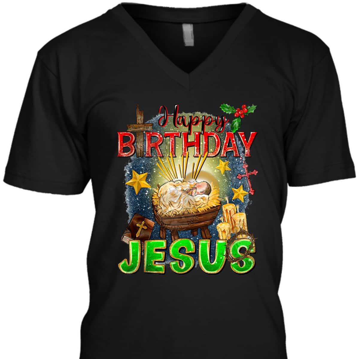 Christian Happy Birthday Jesus Christ Xmas Merry Christmas T-Shirt