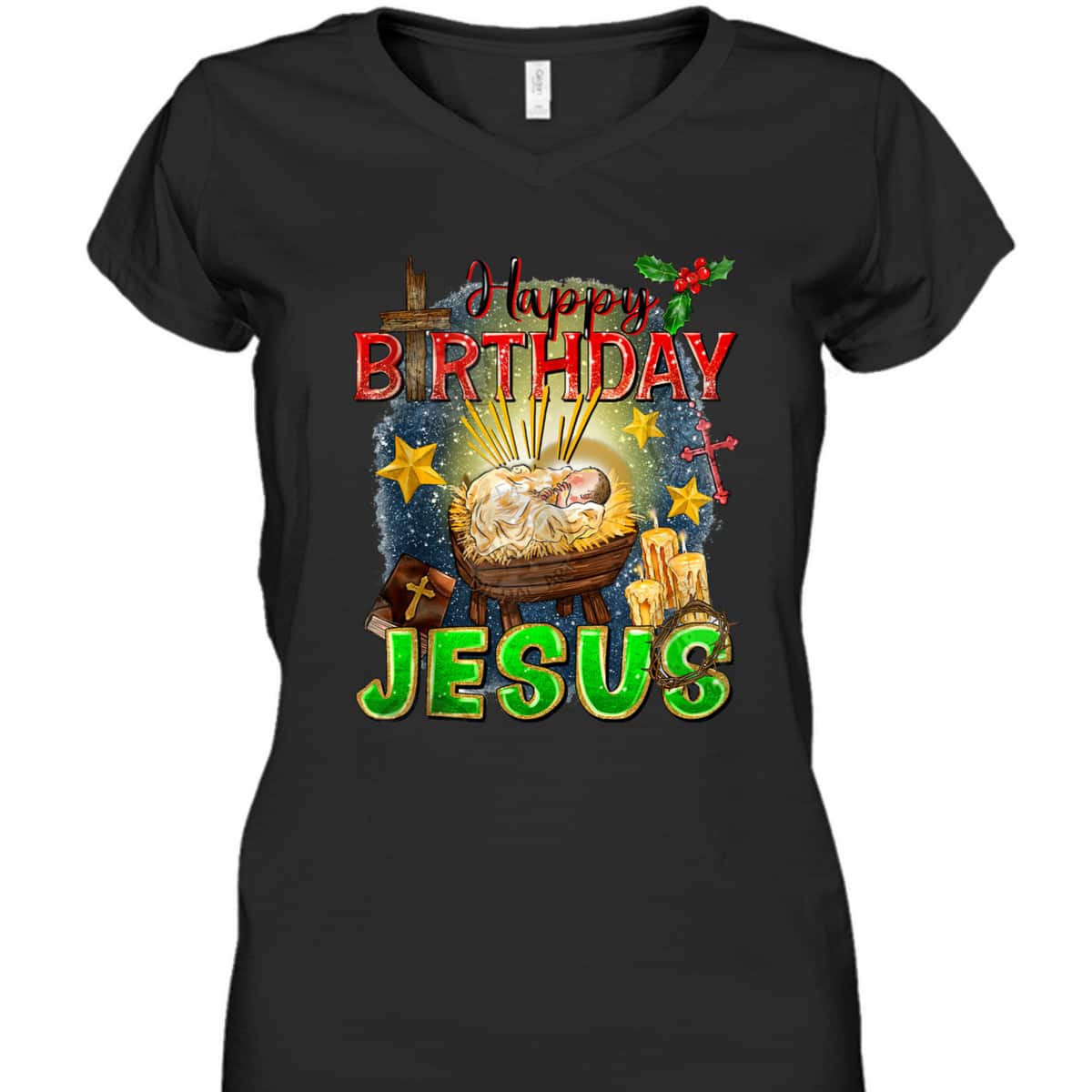 Christian Happy Birthday Jesus Christ Xmas Merry Christmas T-Shirt