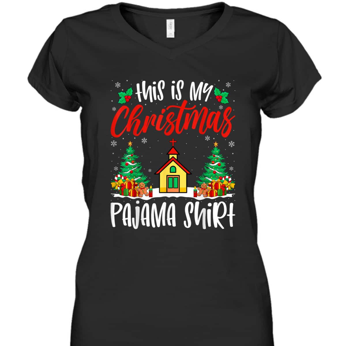 Church Xmas Pajama Christian Church Christmas Holiday T-Shirt