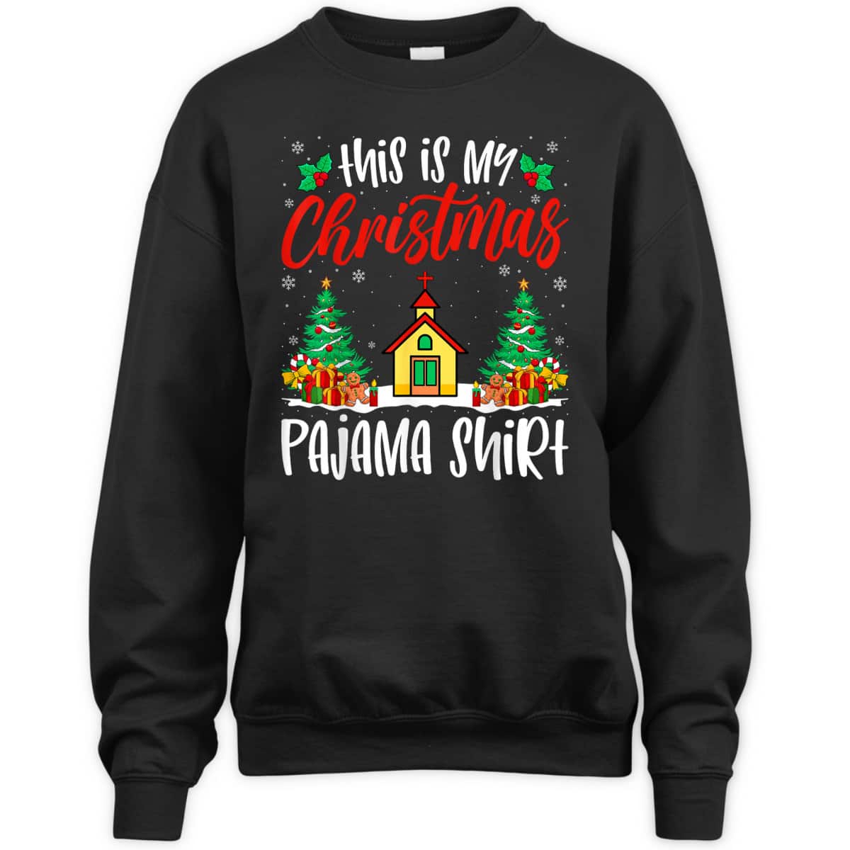 Church Xmas Pajama Christian Church Christmas Holiday T-Shirt