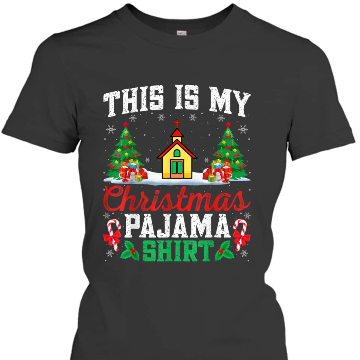 Christian Church Christmas Pajama Pastor Xmas Party T-Shirt