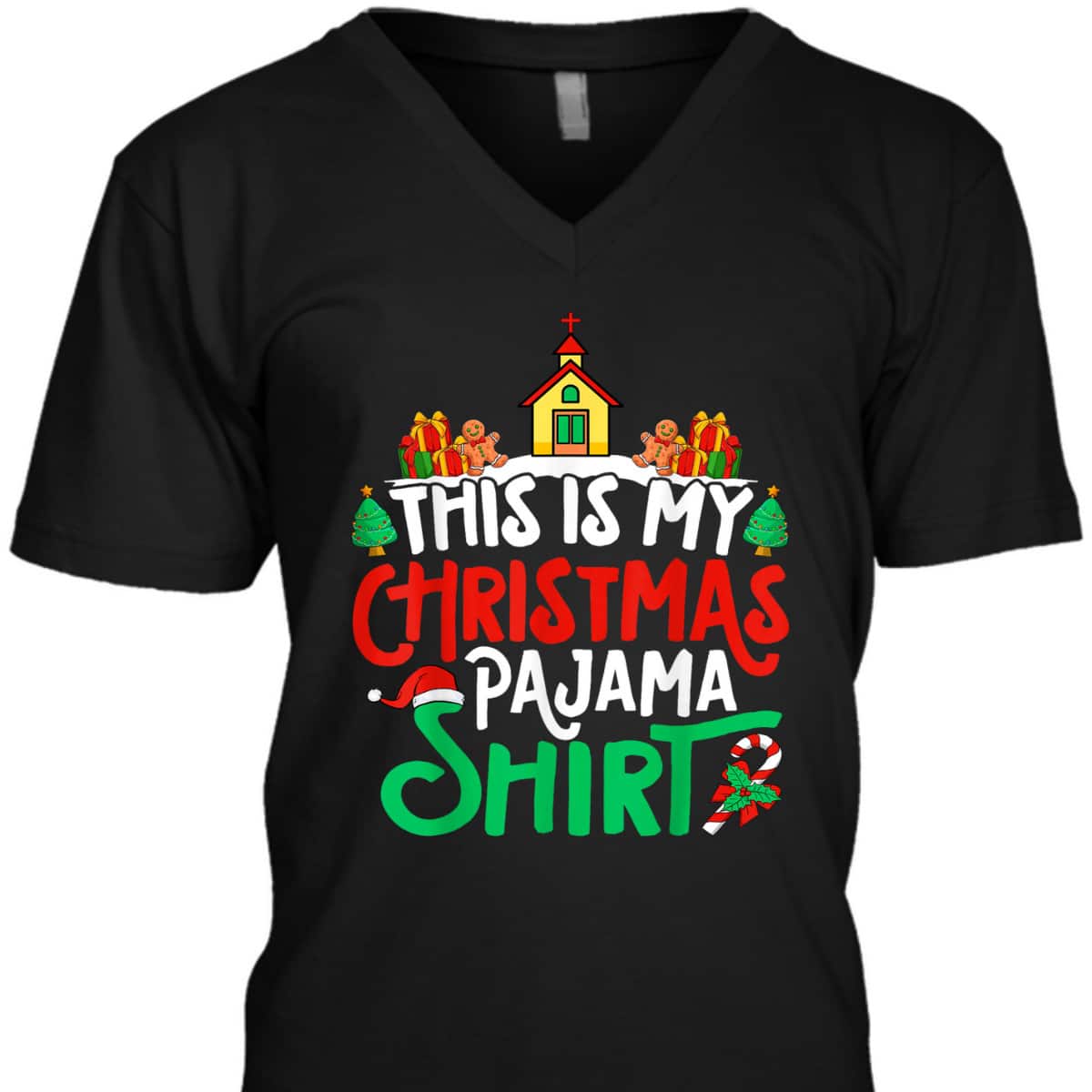 Christian Church Christmas Pajama Church Xmas Party T-Shirt