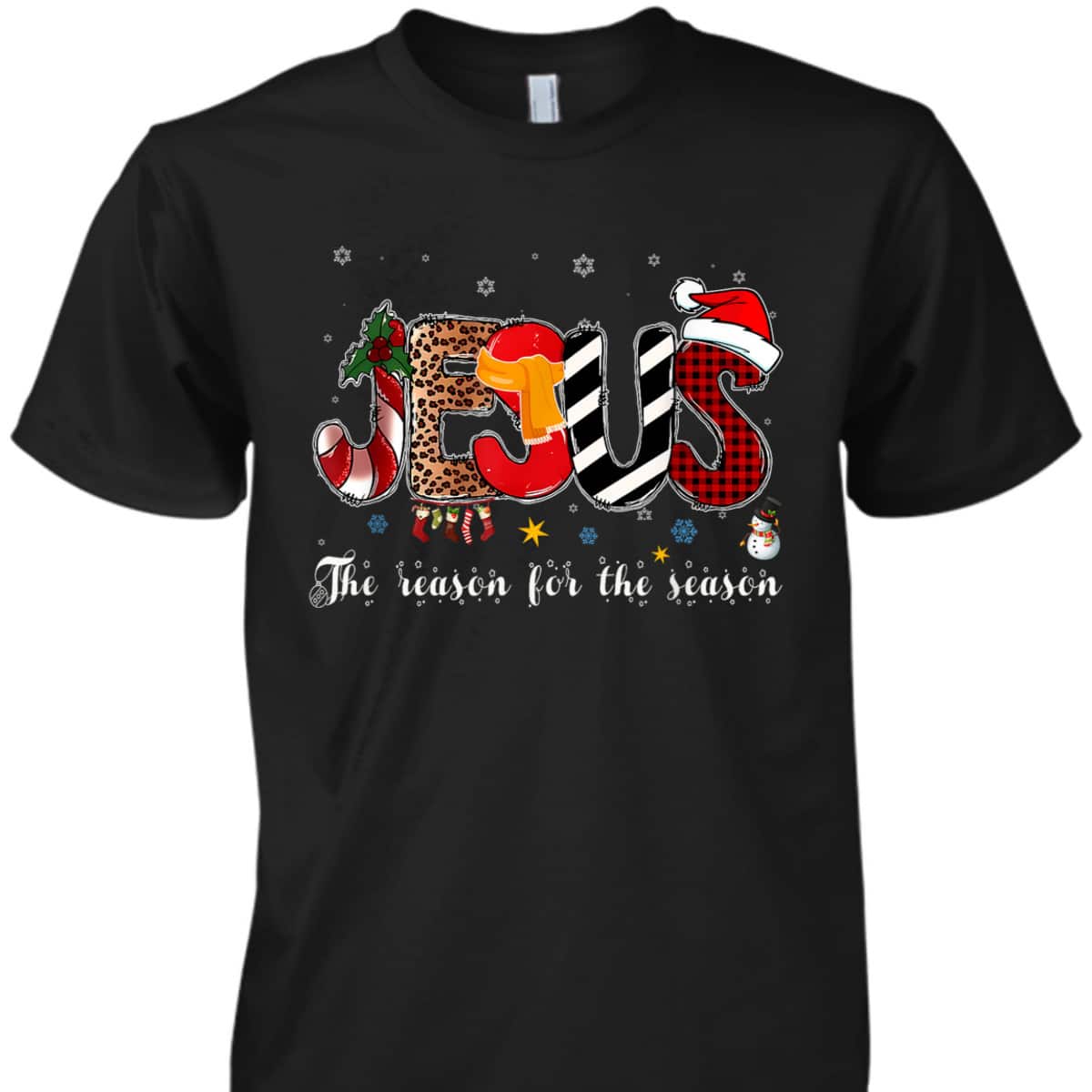 Christian Jesus Is The Reason For The Season Christmas Santa T-Shirt