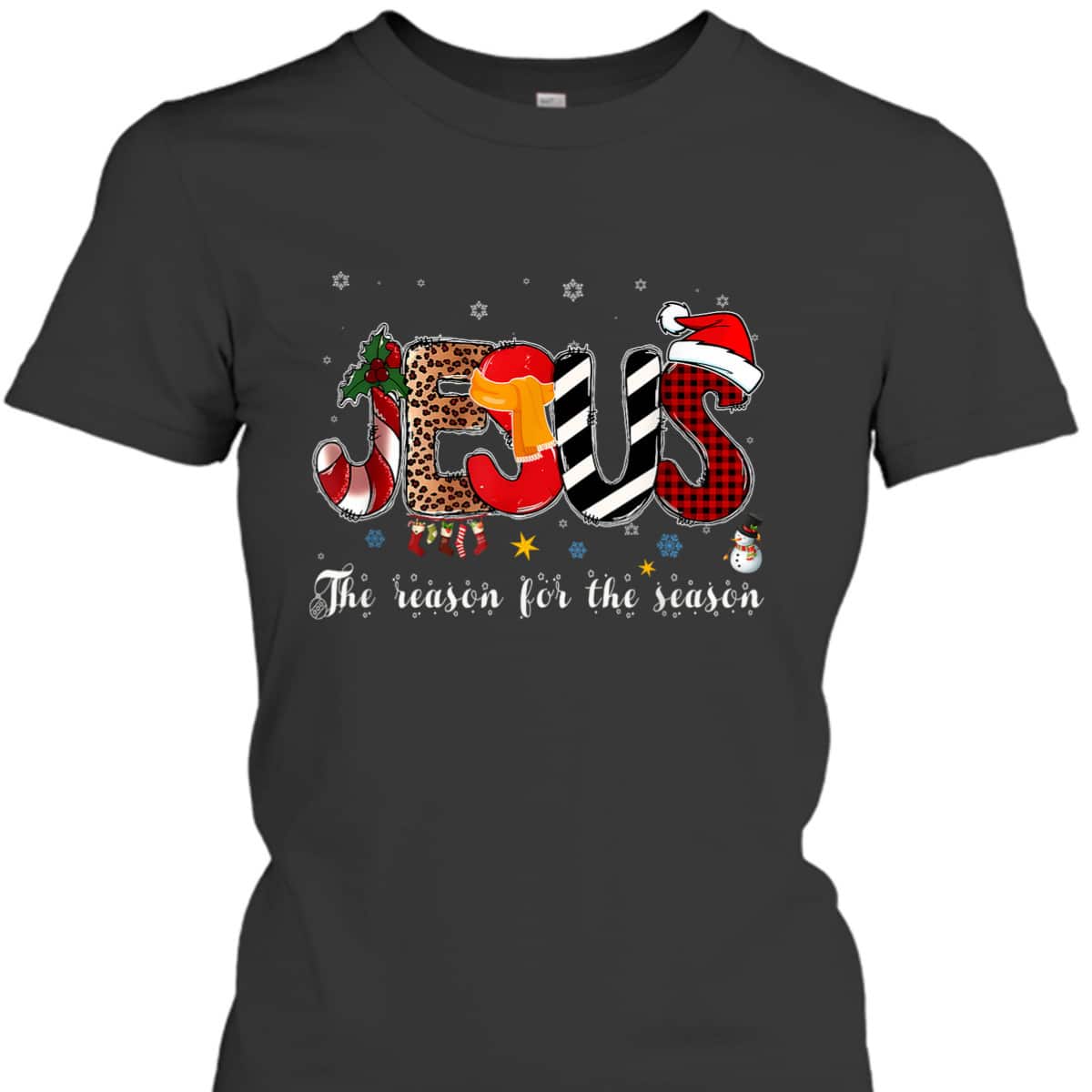 Christian Jesus Is The Reason For The Season Christmas Santa T-Shirt