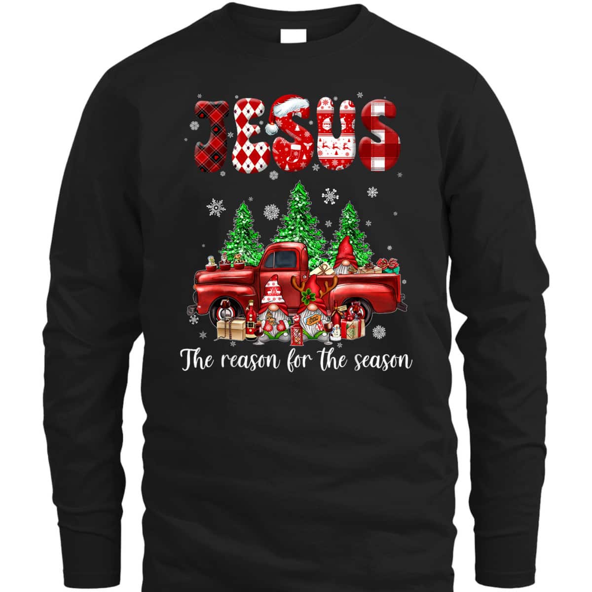 Christian Jesus The Reason Xmas Holiday Season Christmas Red Truck T-Shirt