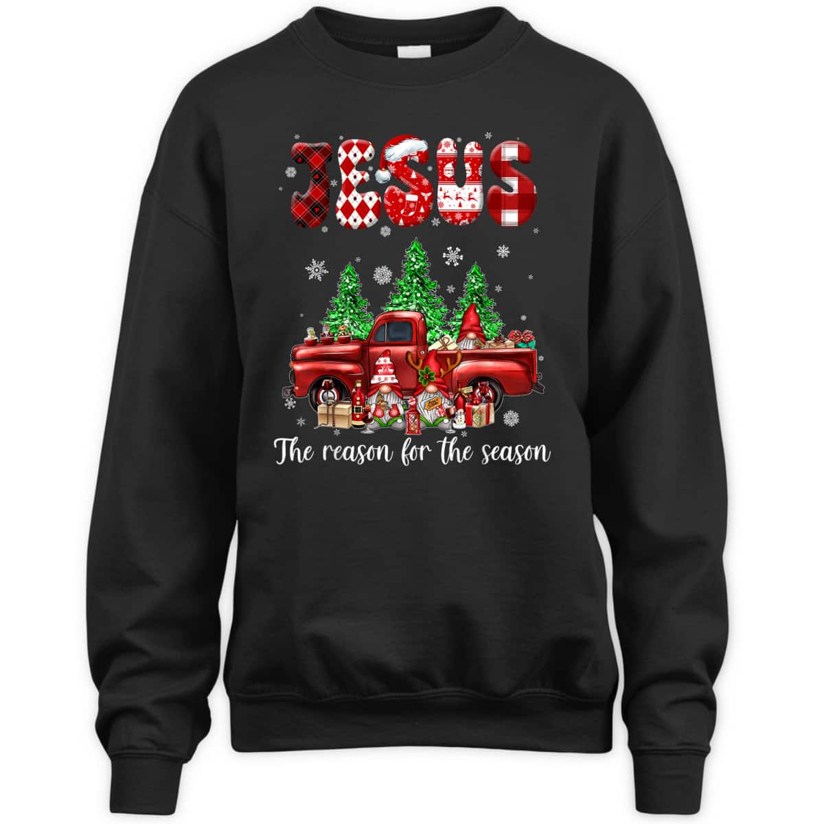 Christian Jesus The Reason Xmas Holiday Season Christmas Red Truck T-Shirt