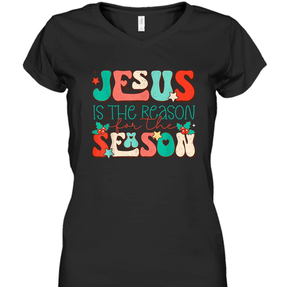 Christian Religious T-Shirt Jesus The Reason Xmas Holiday Season Christmas Gifts