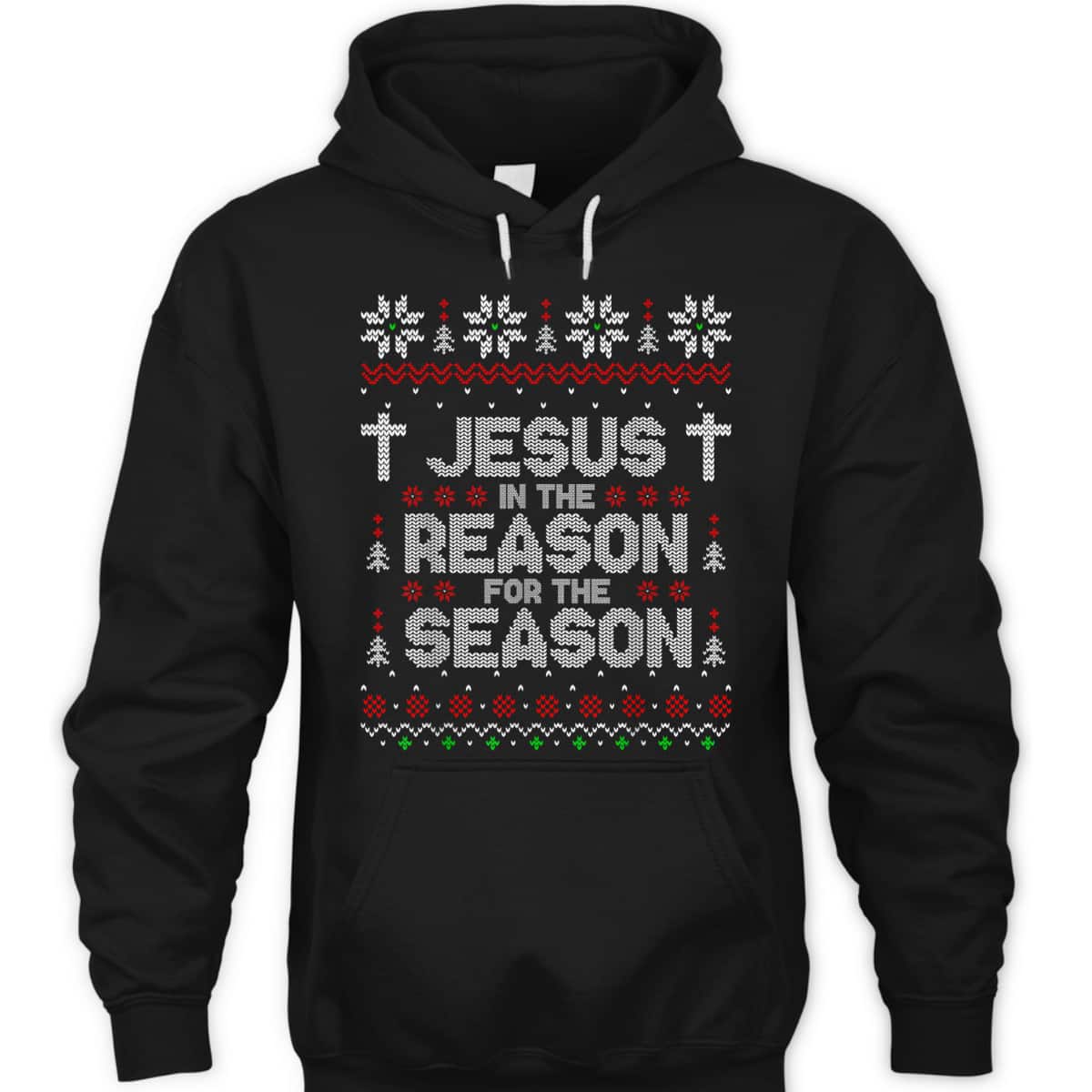 Christian Jesus The Reason Xmas Holiday Season Christmas Cross Snowflake T-Shirt