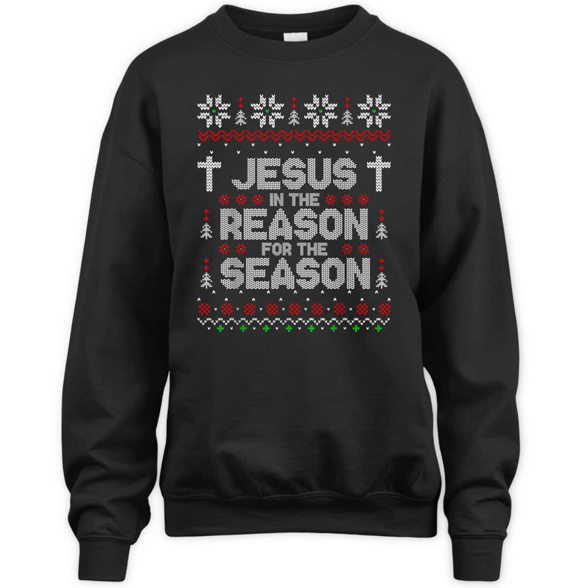 Christian Jesus The Reason Xmas Holiday Season Christmas Cross Snowflake T-Shirt
