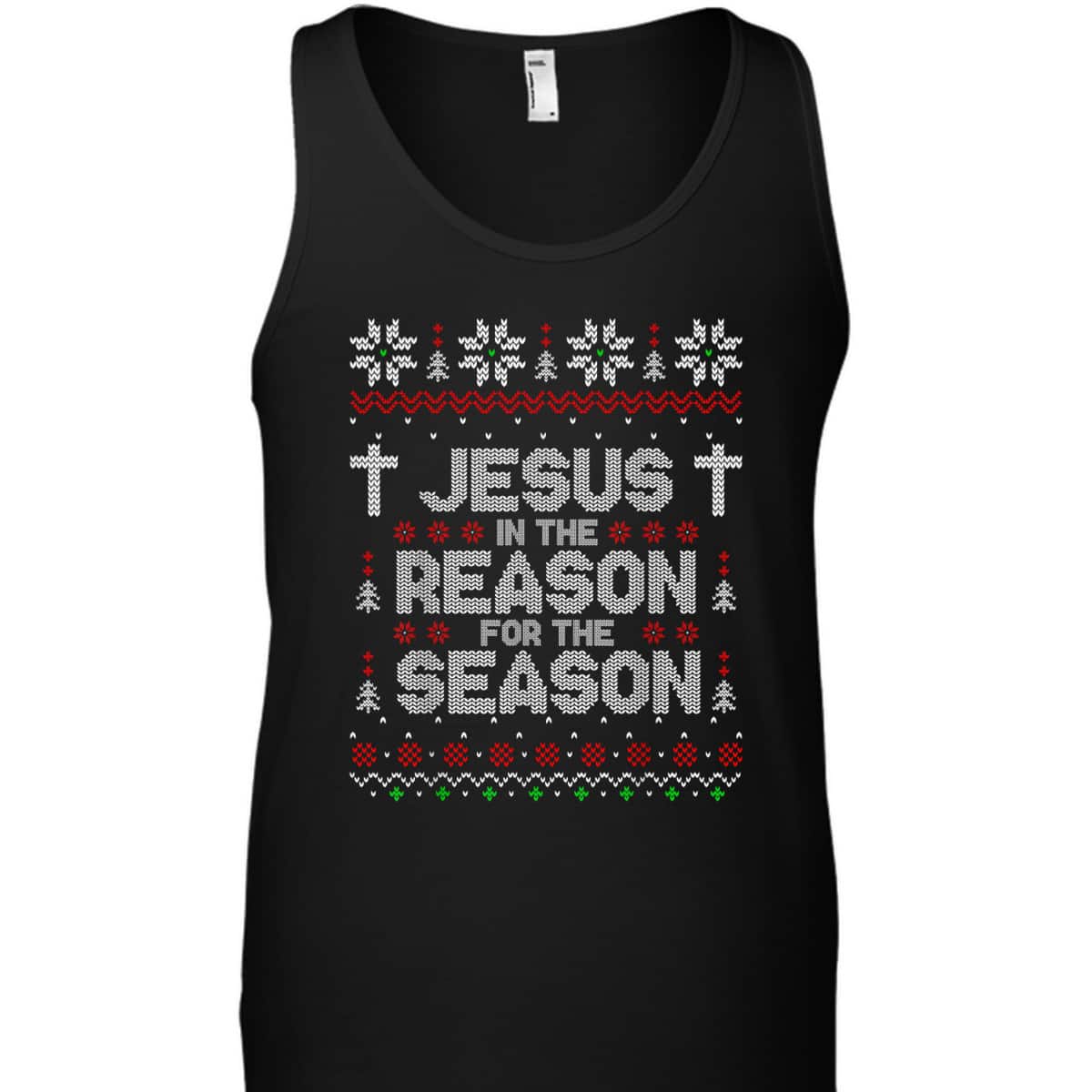 Christian Jesus The Reason Xmas Holiday Season Christmas Cross Snowflake T-Shirt