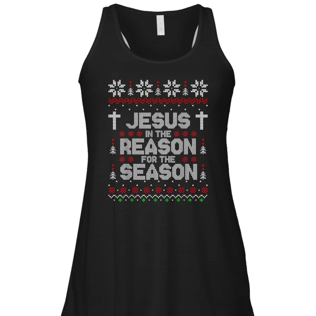 Christian Jesus The Reason Xmas Holiday Season Christmas Cross Snowflake T-Shirt