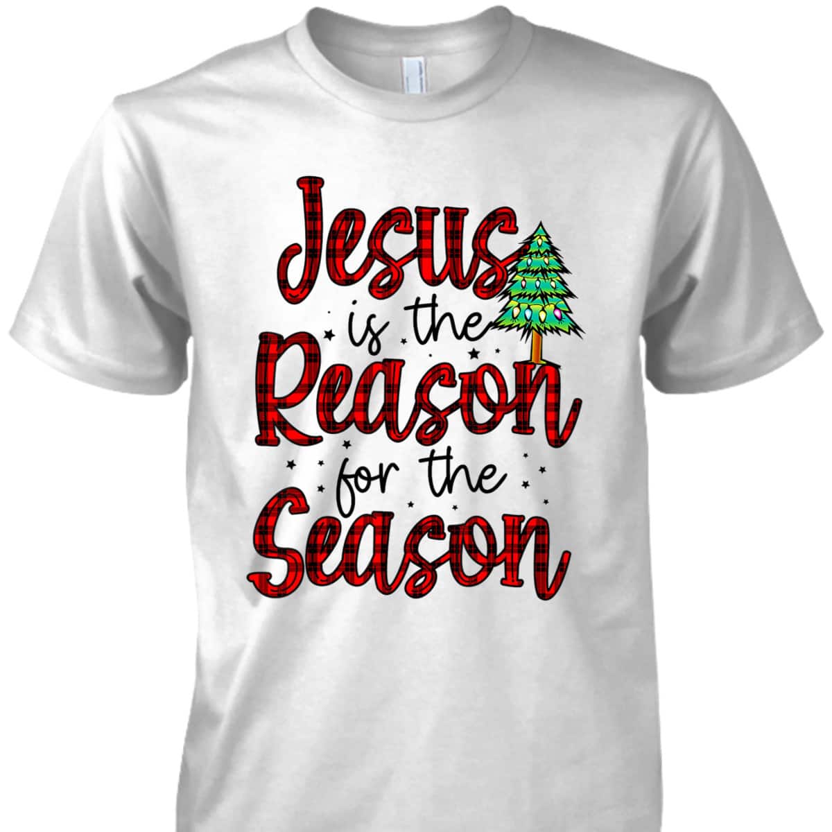 Christian Jesus The Reason Xmas Holiday Season Christmas Tree T-Shirt