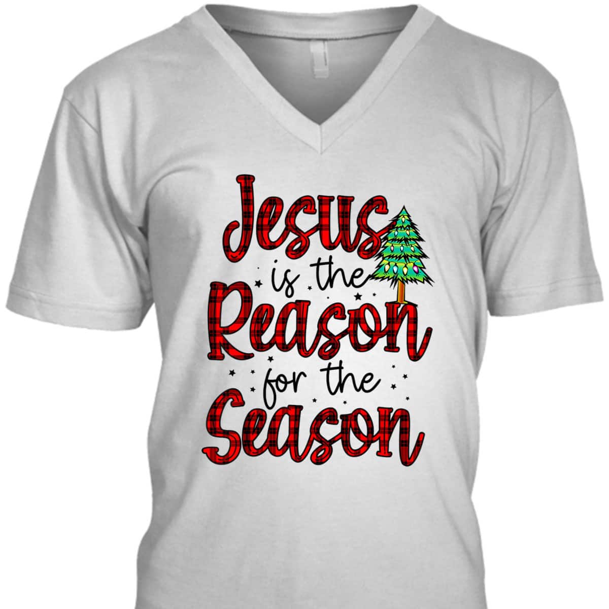 Christian Jesus The Reason Xmas Holiday Season Christmas Tree T-Shirt
