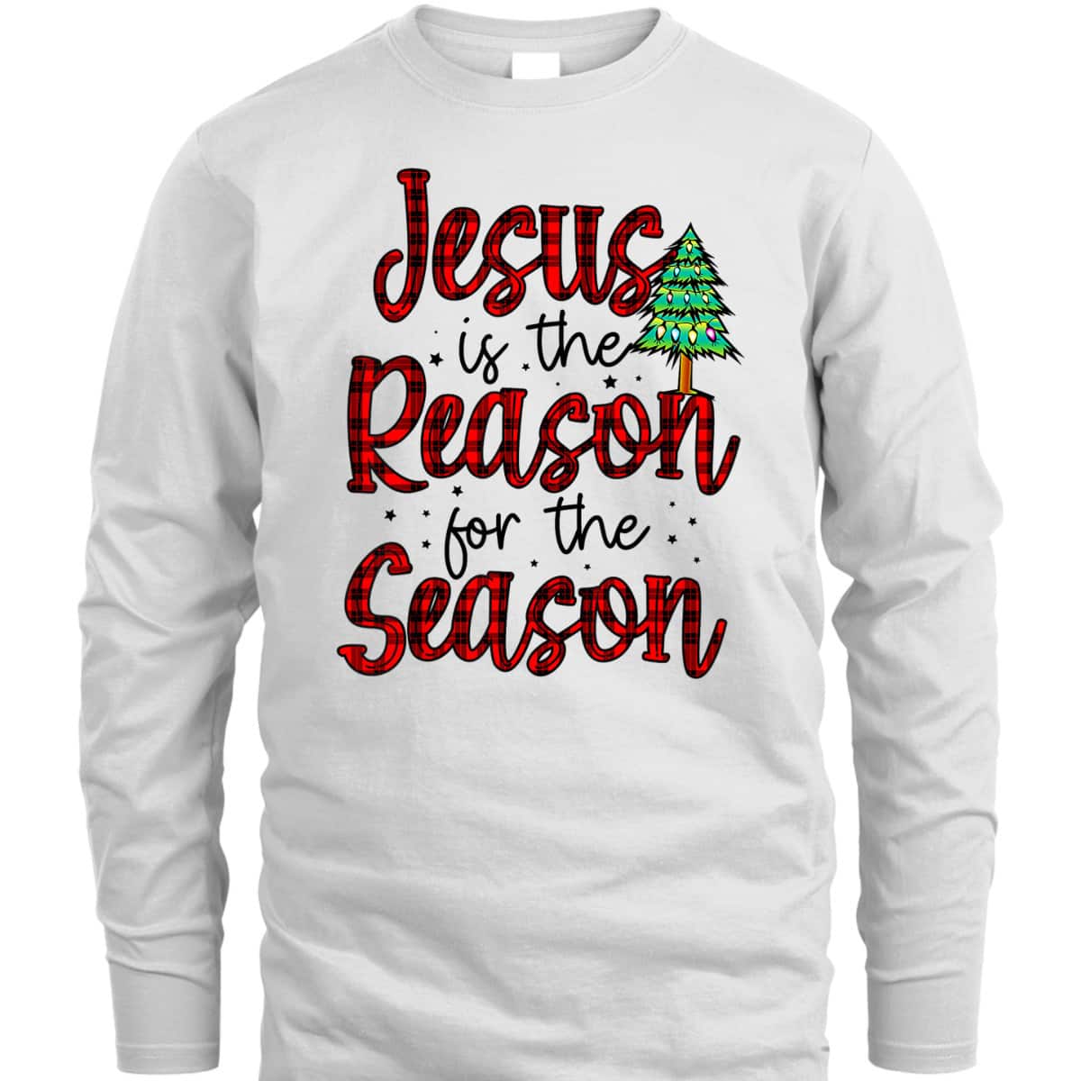 Christian Jesus The Reason Xmas Holiday Season Christmas Tree T-Shirt