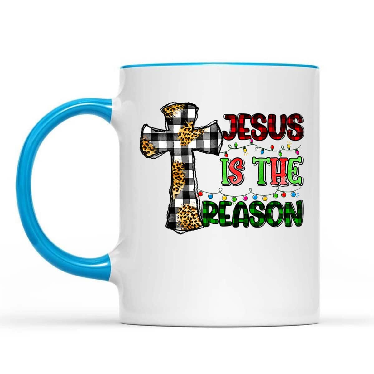 Christian Jesus The Reason Xmas Holiday Season Christmas Light Cross T-Shirt