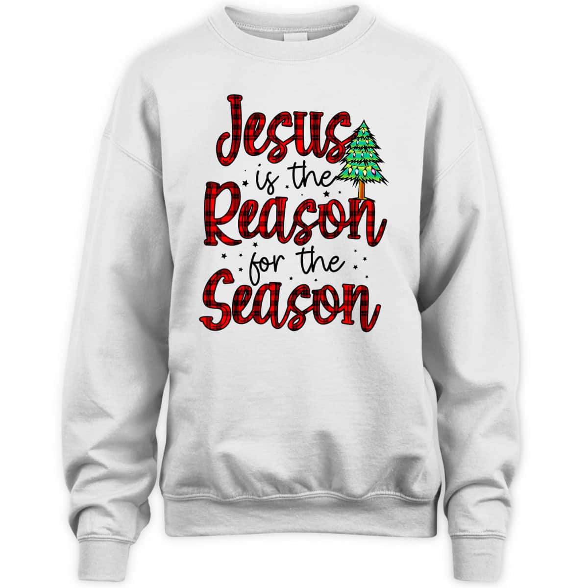 Christian Jesus The Reason Xmas Holiday Season Christmas Tree T-Shirt