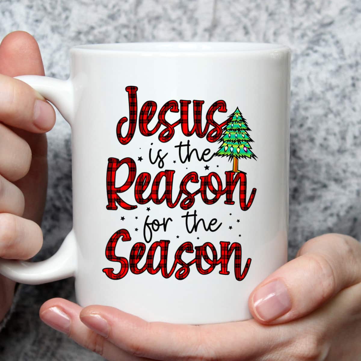 Christian Jesus The Reason Xmas Holiday Season Christmas Tree T-Shirt