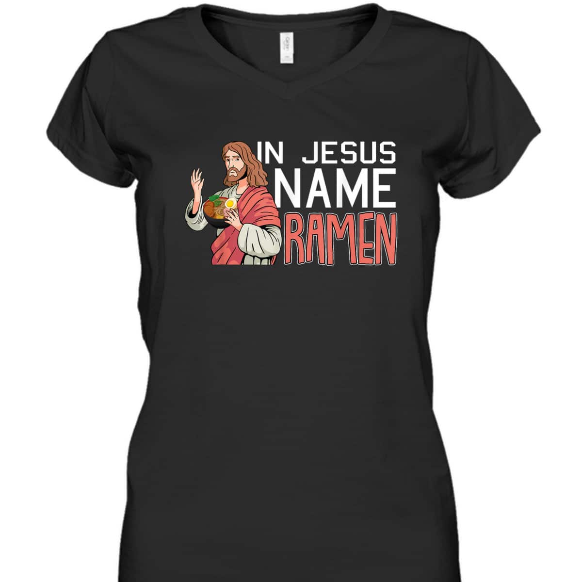 In Jesus Name Ramen Funny Japanese Christian T-Shirt In Jesus Name Ramen Funny Japanese Christian T-Shirt