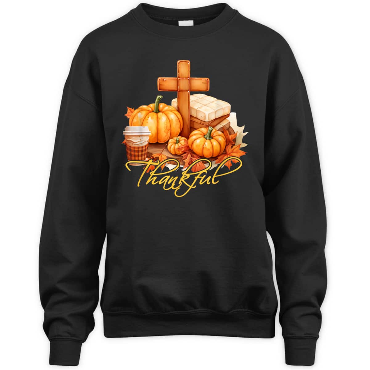 Thankful Jesus Christian Cross Pumpkin Thanksgiving T-Shirt Thankful Jesus Christian Cross Pumpkin Thanksgiving T-Shirt