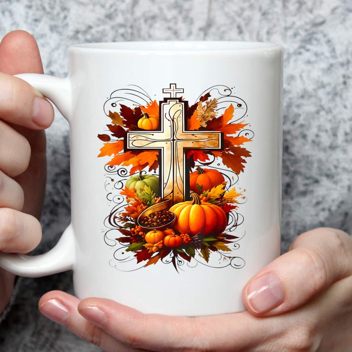 Christian Cross Jesus Leaves Pumpkins Thanksgiving T-Shirt Christian Cross Jesus Leaves Pumpkins Thanksgiving T-Shirt