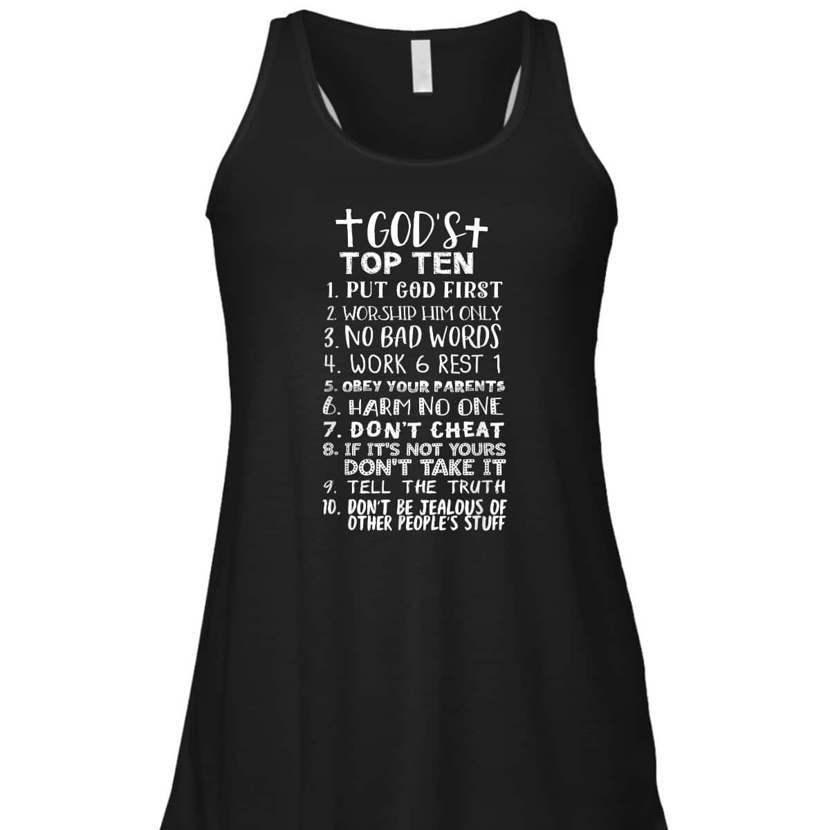 God's Top Ten 10 Commandments Jesus Christian Bible Verse T-Shirt God's Top Ten 10 Commandments Jesus Christian Bible Verse T-Shirt
