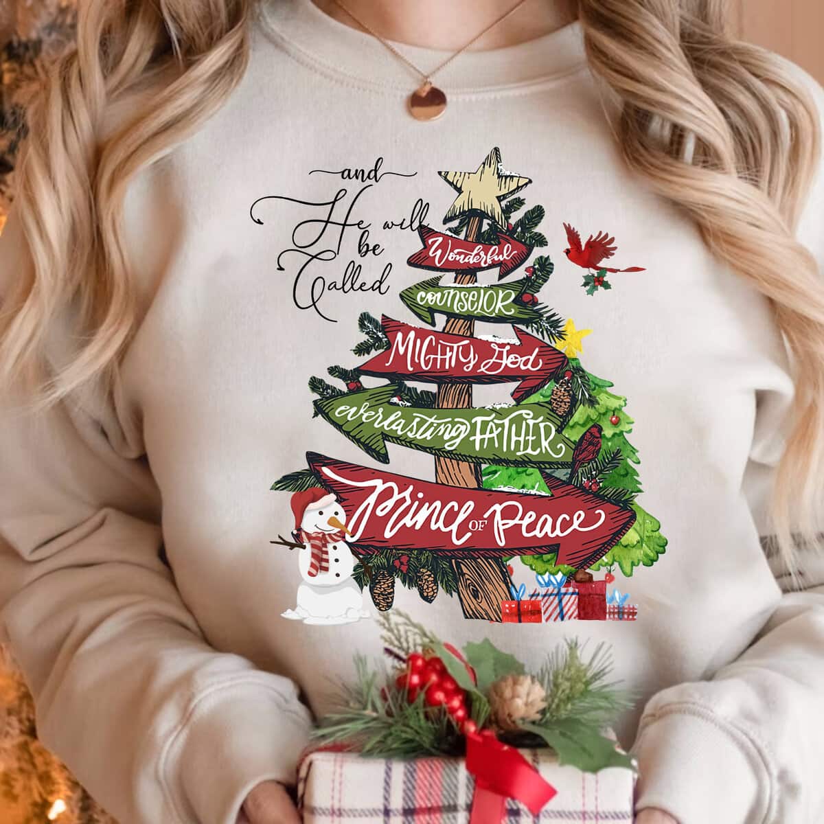 Christmas Bible Verse And He Will Be Called Christian Christmas T-Shirt Christmas Bible Verse And He Will Be Called Christian Christmas T-Shirt