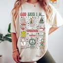 God Says I Am Retro Christmas Bible Verse Xmas T-Shirt
